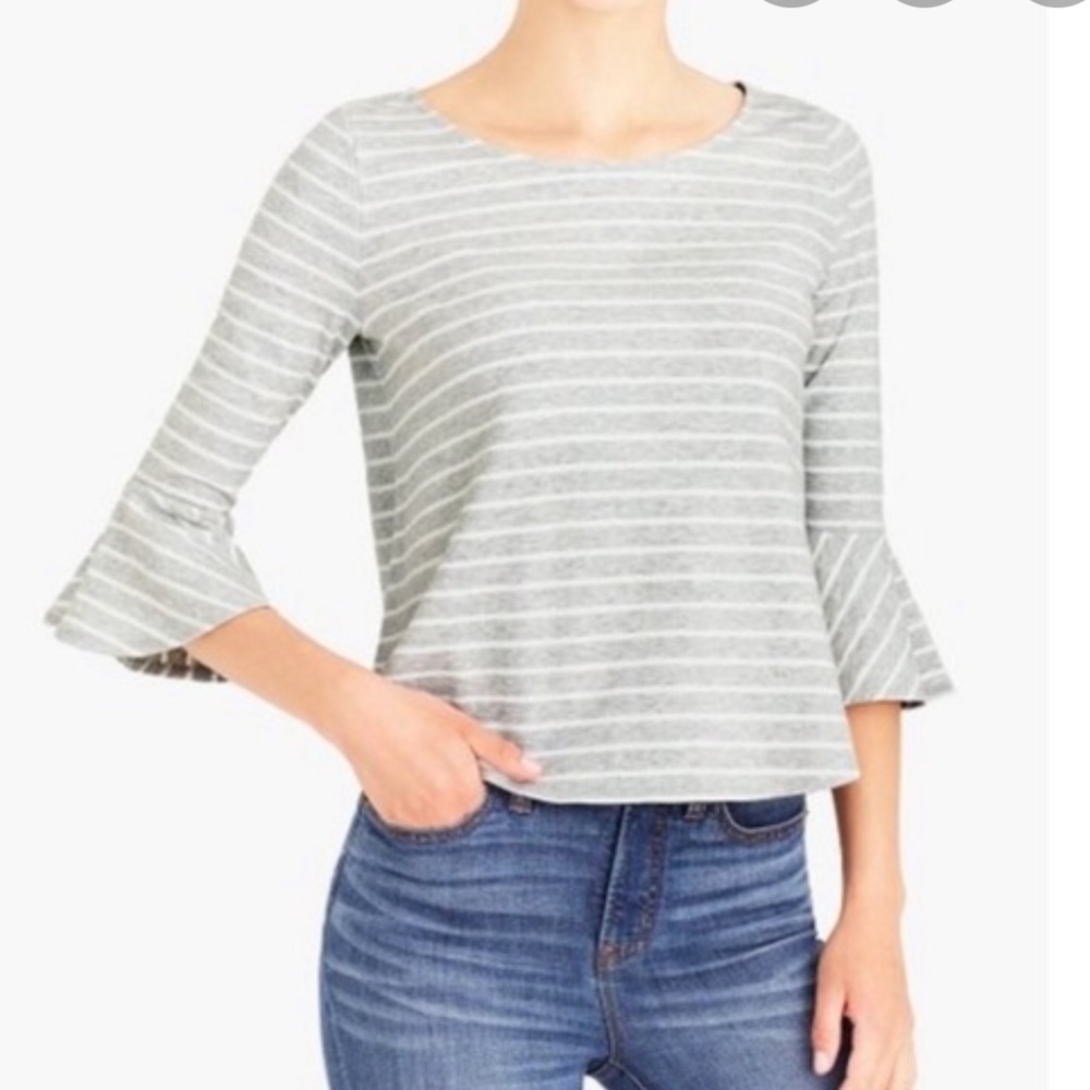 J. Crew mercantile striped bell sleeve shirt